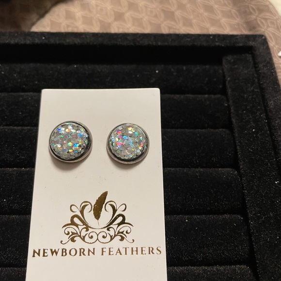 Druzy earrings in 8 mm or 12mm - Picture 4 of 8